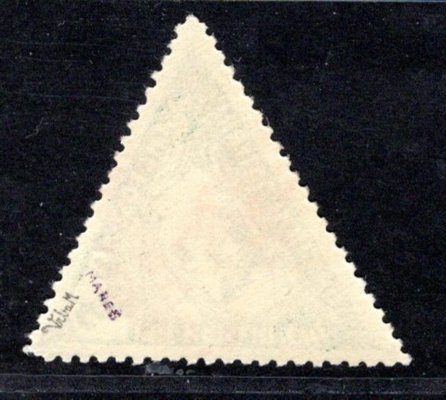 RV 65, Marešův přetisk - červený, trojuhelník, zelená 5 h, zk. Vr