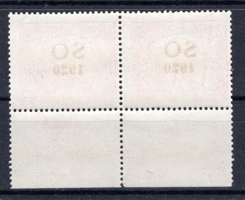 SO 5 A, krajová dolní  dvoupáska s počítadly a spojeným  spirálovým  typem na ZP 94/ I. TD, cihlově červená 15 h, lehce povoleno v okraji v perforaci