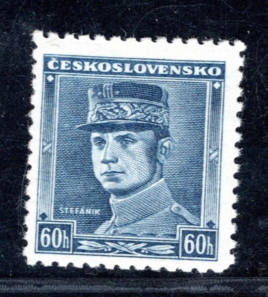 0351 ; M .R .Štefánik 60h modrá, na rubu značka Kaufmann