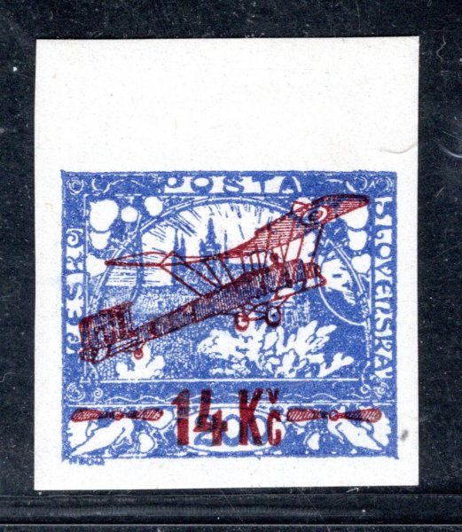L 1 ; 14 Kč / 200h - krajový kus s horním okrajem - zk. Mrňák - dřívko