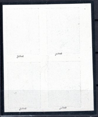 141 ZT, TGM 500 h, krajový 4 blok na křídovém papíru  v barvě černé, zk. Gi