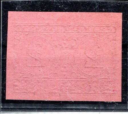 PD8 ZT, Potravní daň, 2 Kč červená, nezoubkovaný zkusmý tisk na růžovém papíru, vzácné