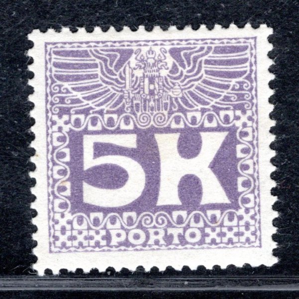 Rakousko - Mi. P 45, doplatní 5 K fialová