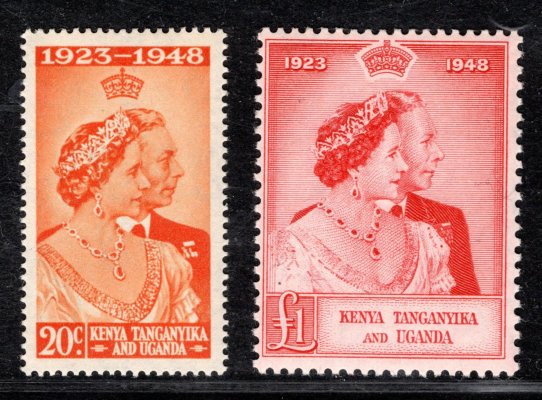 Kenya Tanganyika and Uganda - SG. 157 - 8, Alžběta, stříbrná svatba 1948