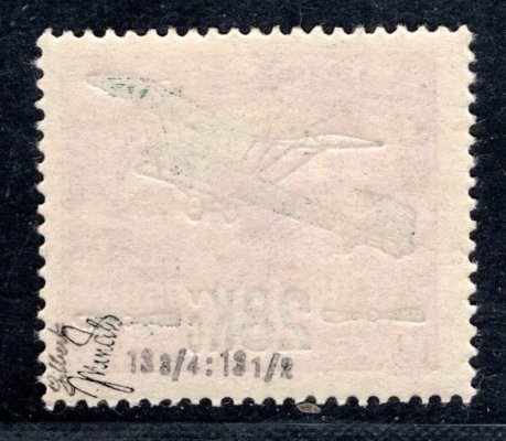 L 3 B letecká, 28/1000, fialová, zk. Gi, Mr, hezky centrovaná známka