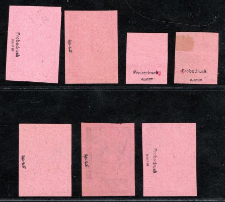 L 17 - 14 ZT,  ex, sestava nezoubkovaných zkusmých tisků v původních barvách na papíru růžovém, zk. Ma, Beneš, hledané 
