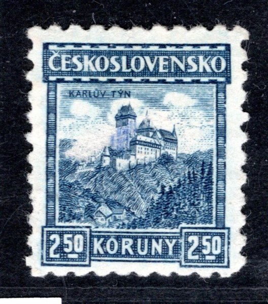 222, Karlštejn, modrá 2,50 Kč, zk. Gi