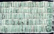 23, sestava hradčanských známek , 300 h zelenošedá na destičce A 5, cca 150 ks, vhodné třeba jako základ k sestavovaní desek