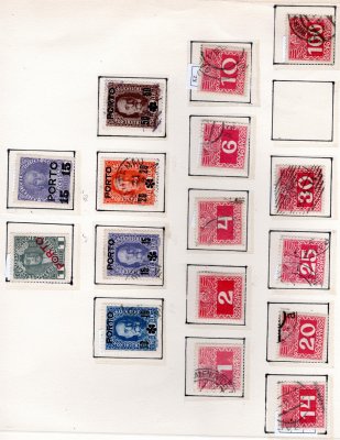 sestava předběžných rakouských známek včetně 10 K znak, PORTO, velká čísla, zajímavé