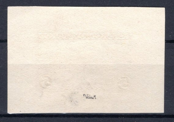 228 Rytina , Praha - Tatry 1926, 5 Koruny, otisk rytiny s podpisem Seizinger na kousku papíu v barvě černé, zkoušeno  a atest Vrba, vzácné a hledané ! 