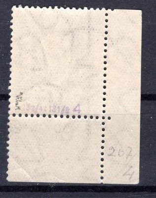 188 A, P 4, neotypie, rohový kus s DČ B 30/11 25  , zelená 50 h, zk. Vrba 