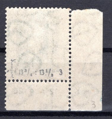 188 A, P 3, neotypie, rohový kus s DČ  12 A 4 26 , zelená 50 h, zk. Kauf.