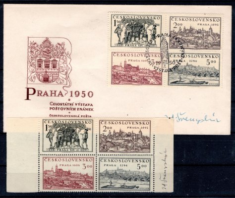 558 - 561 ; 4- bloky s podpisy Švengsbír- 1 x na celistvosti 