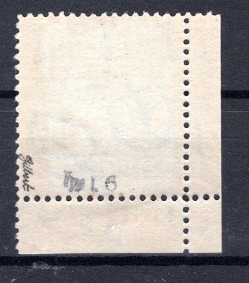 193 B, P 6, typ I, TGM, zelená 5 Kč, rohová s DČ  13 . II . , zk. Gilbert 