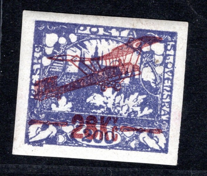 ZT 28/200 modrofialová, přetisk červený, zk. Gilbert 