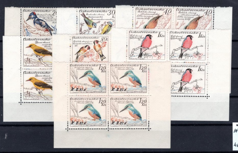 1078 - 1084 ; Ptáci - rohové 4 - bloky ( spodí roh) 