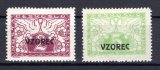 S 1 - 2 VZ, ŘZ 13 3/4,  spěšné s přetiskem VZOREC, zk. Vrba