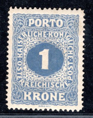 P 55 B ; 1 koruna Porto doplatní ŘZ 12 1/2 