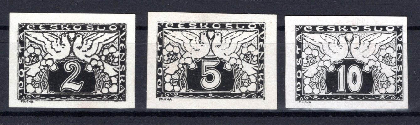S 1 - S 3 ZT; kompletní série černotisky na křídovém papíru 