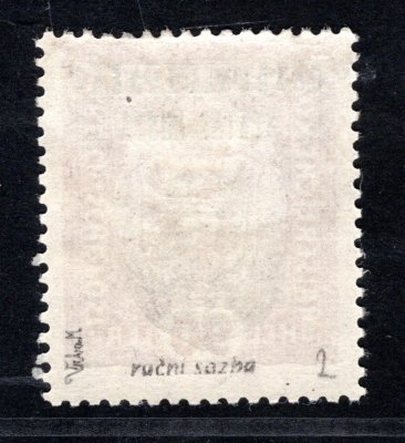 RV 35,  II. Pražské vydání, ruční sazba, znak, fialová 90 h, zk. Vr