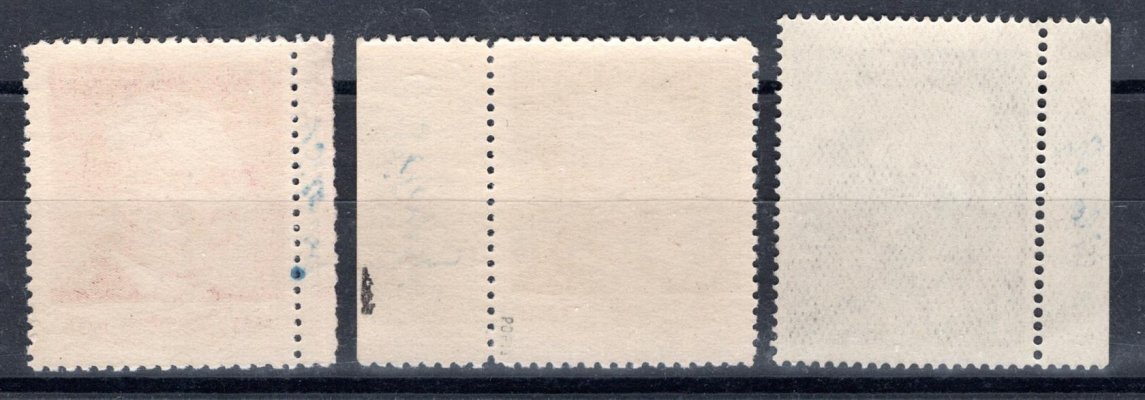 640 - 1, 633, krajové známky s podpisem "SILOVSKÝ" - autor,  na okraji - vzácný podpis, hledané