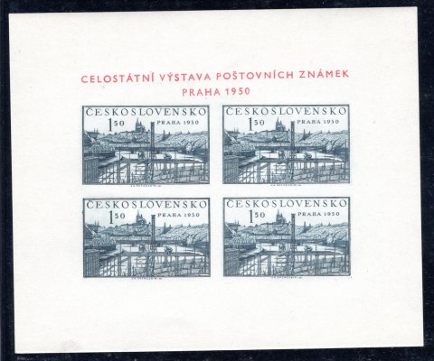 564 A, aršík lešení, Praga 1950, typ B/8, šikmý tisk nápisu, hledané a vzácné