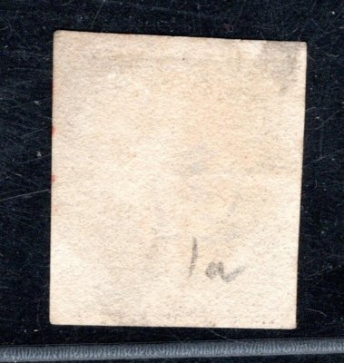 Anglie - Mi. 1, písmena E-A,  Plate 1 a, razítko červený Maltézský kříž