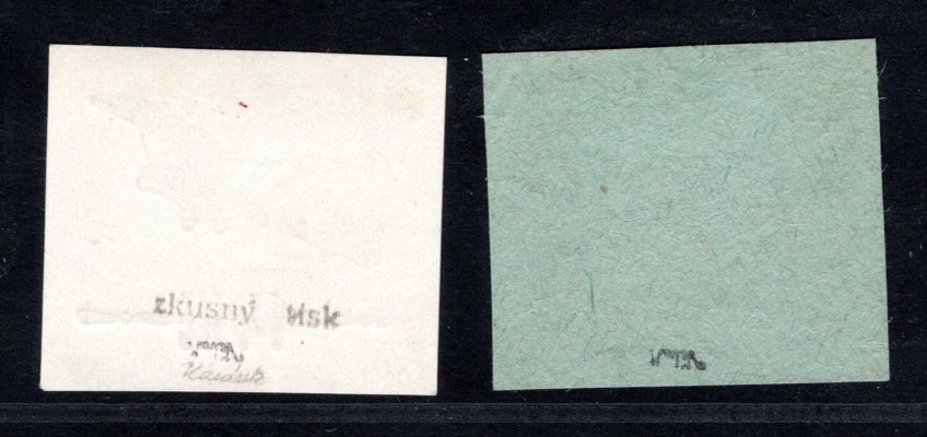 L 1 ZT; 2 x zkusmý tisk - zkoušeno Vrba 14 Kč / 200 h a 1 x na tvrdém papíře bez tisku známky 