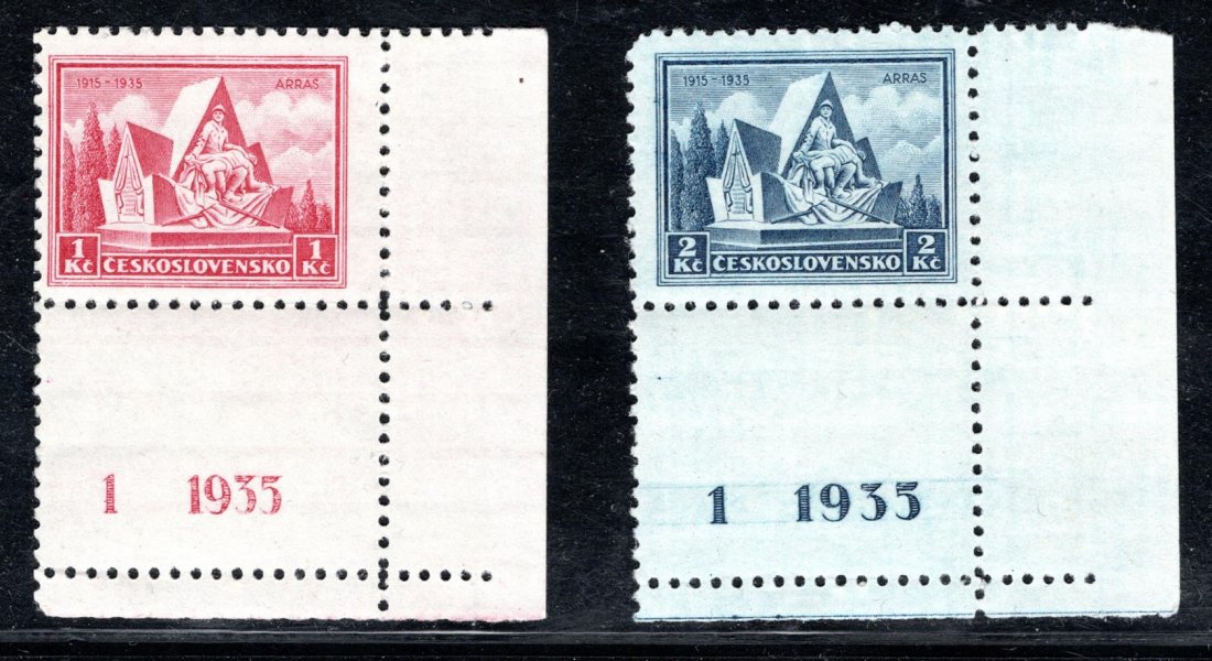 289 - 90 KD, Arras, rohové s DČ 1 a 1A ( 4 x foto ) 