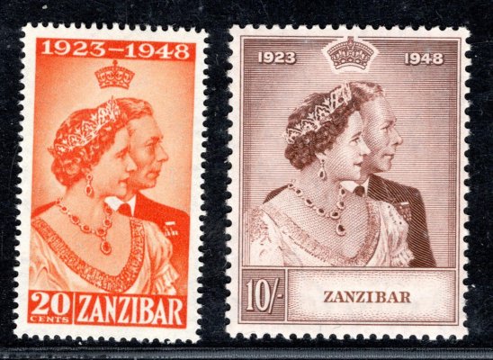 Zanzibar - SG. 333 - 4, stříbrná svatba 1948