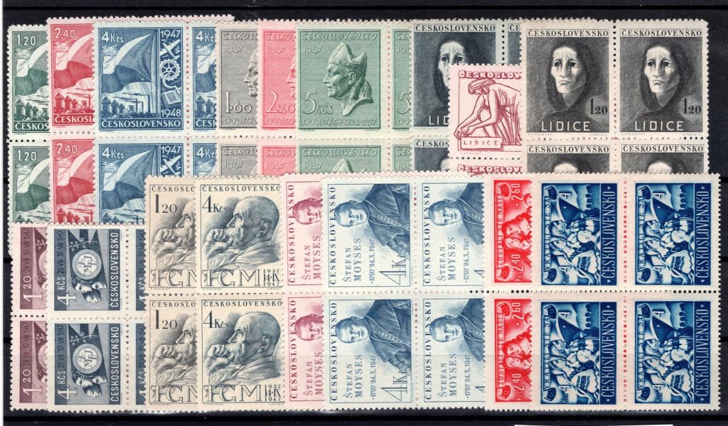 447 - 463 ; 4- bloky- kompletní 4 - bloky z roku 1947 