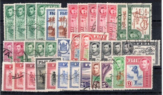 Fiji - SG. 249 - 66 B, 37 ks - všechny perforace, typy, barvy + navíc odstíny, Jiří 250 L 