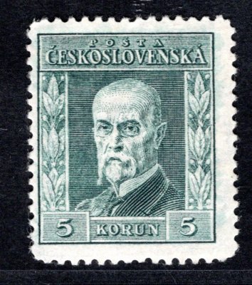 193 A, typ I, P 4, TGM,  zelená 5 Kč, zk. Gi