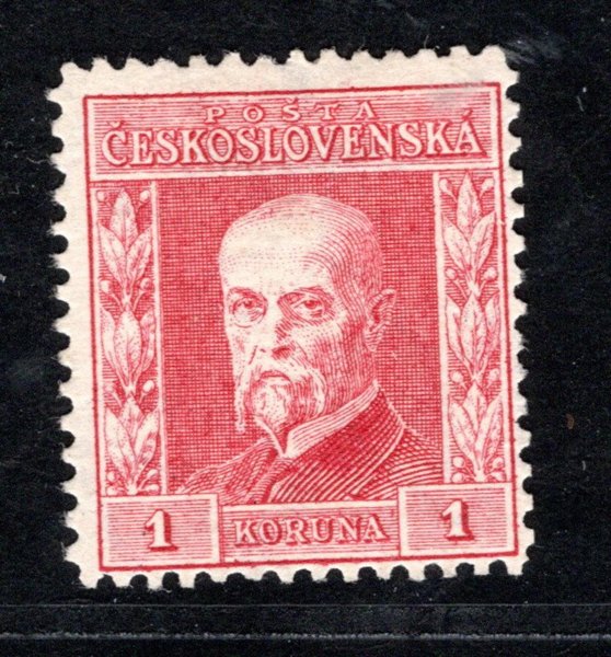 194, P 5, typ II - ramínko, dvl, TGM, červená 1 Kč, zk. Mr