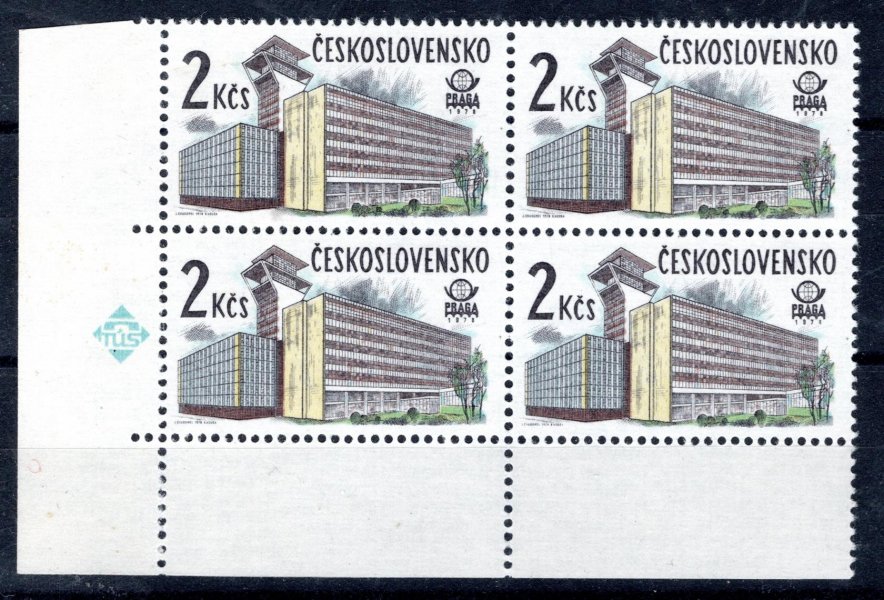 2331 xb, papír oz, Praha, rohový 4 blok, kat. 1200