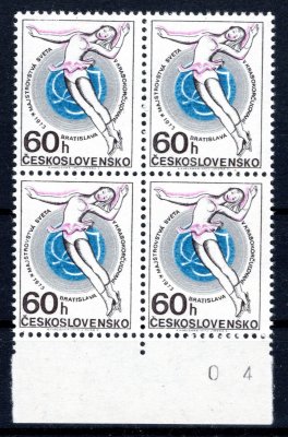 2009 ; 60 H Krasobruslení - krajový 4 - blok  s posunem fialové barvy 