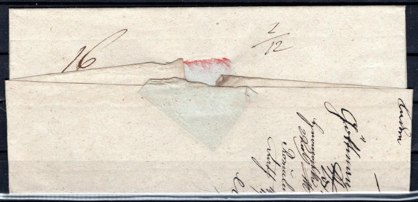 skládaný - dopis z roku 1833  s řádkovým razítkem V : GITSCHIN ( Jičín)  