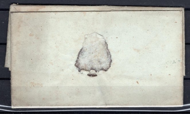 skládaný dopis  malého formátu z roku  cca 1845 s modrým razítkem THERESIENSTADT - (Terezín) 