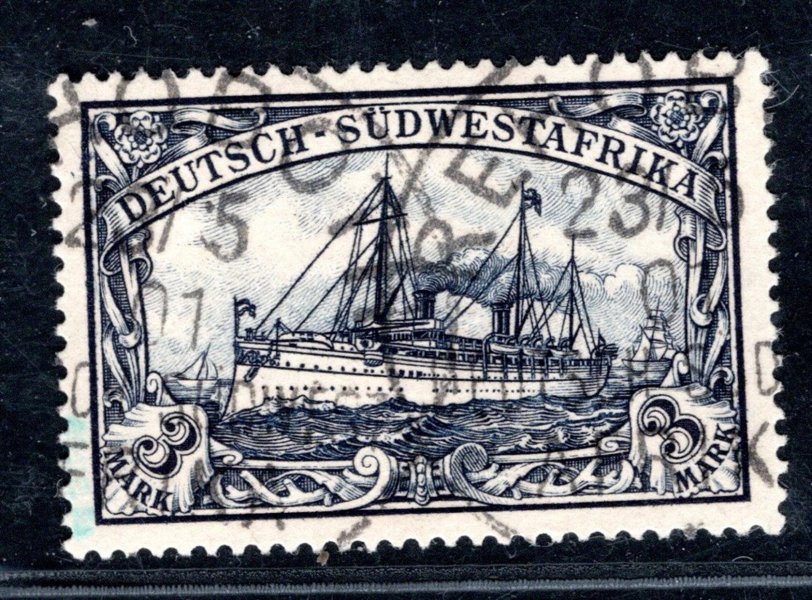 Deutsch-Südwestafrika  Mi. 22, 3 Mark, katalog 60,-  Euro, zk. BOETHE BPP