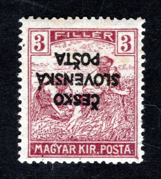 RV 138 Pp, Šrobárův přetisk, ženci, fialová 3 f, zk. Gi