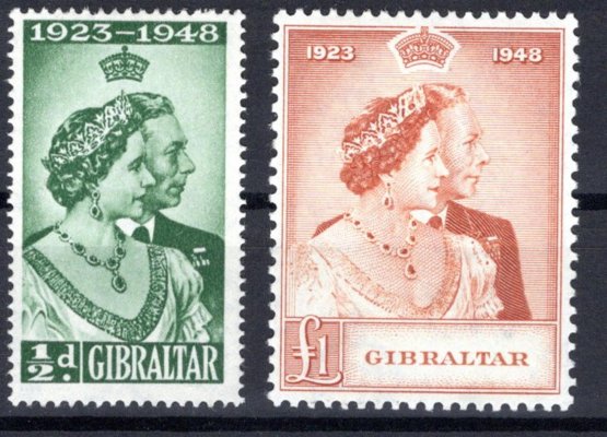 Gibraltar - SG. 134 - 5, Alžběta, stříbrná svatba