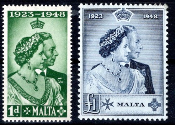 Malta - SG. 249 - 50, Alžběta, stříbrná svatba