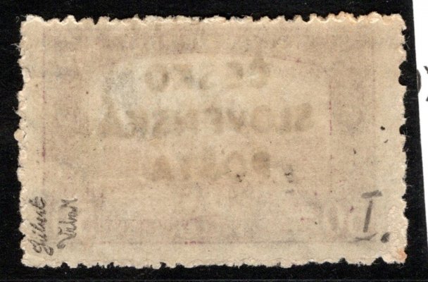 RV 159 ; 50 f fialová  - nečistá perforace-  Šrobárův přetisk na Parlamentu  - náklad I   - zkoušeno Gilbert, Vrba 