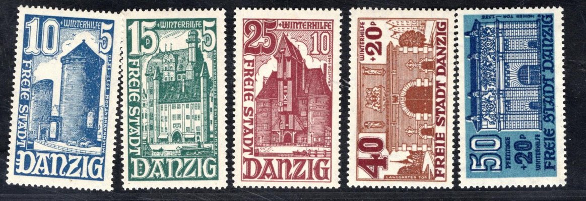 Danzig - Mi. 262 - 6, stavby, kompletní svěží řada