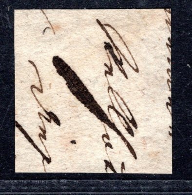 Dánsko - Mi. 2 II,  1851,  2 Sk. modrá na výstřižku,průsvitka korunka, velmi hledaná a vzácná známka