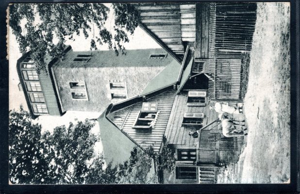 Pohlednice vypl. 15 h cihlově červená se soukromým průpichem, raz. ČESKÁ KUBICE, 9. 8. 19 + rámečkové raz. poštovny ČERCHOV.