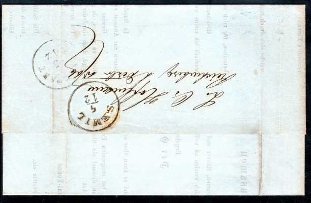 Skládaný dopis (tiskopis) z r. 1866 se známkou 2 kr páté emise, raz. REICHENBERG, 5. 12., ANK € 65.-