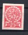 Zkusmý tisk nepřijatého návrhu 25 halířů v červené barvě malý  formát 17,5 mm  x 22 mm 