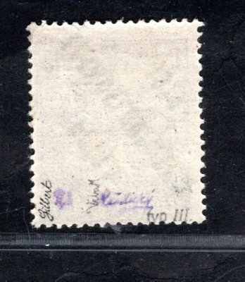 106 Pp, typ III, ženci, přetisk převrácený, fialová 15 f, dvl -   zk, Gi, Vr, vzácná a hledaná známka v katalogu podceněno