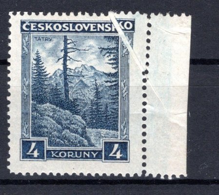 255 ; 4 Kč vysoké Tatry - krajová známka se složkou - známka je vyobrazena v monografii díl III - str. 175 - obraz 211 